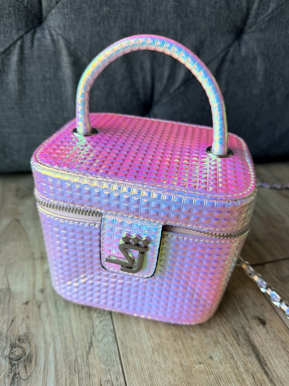 Shane Justin Rainbow Iridescent Mini Chain Crossbody Purse Bag